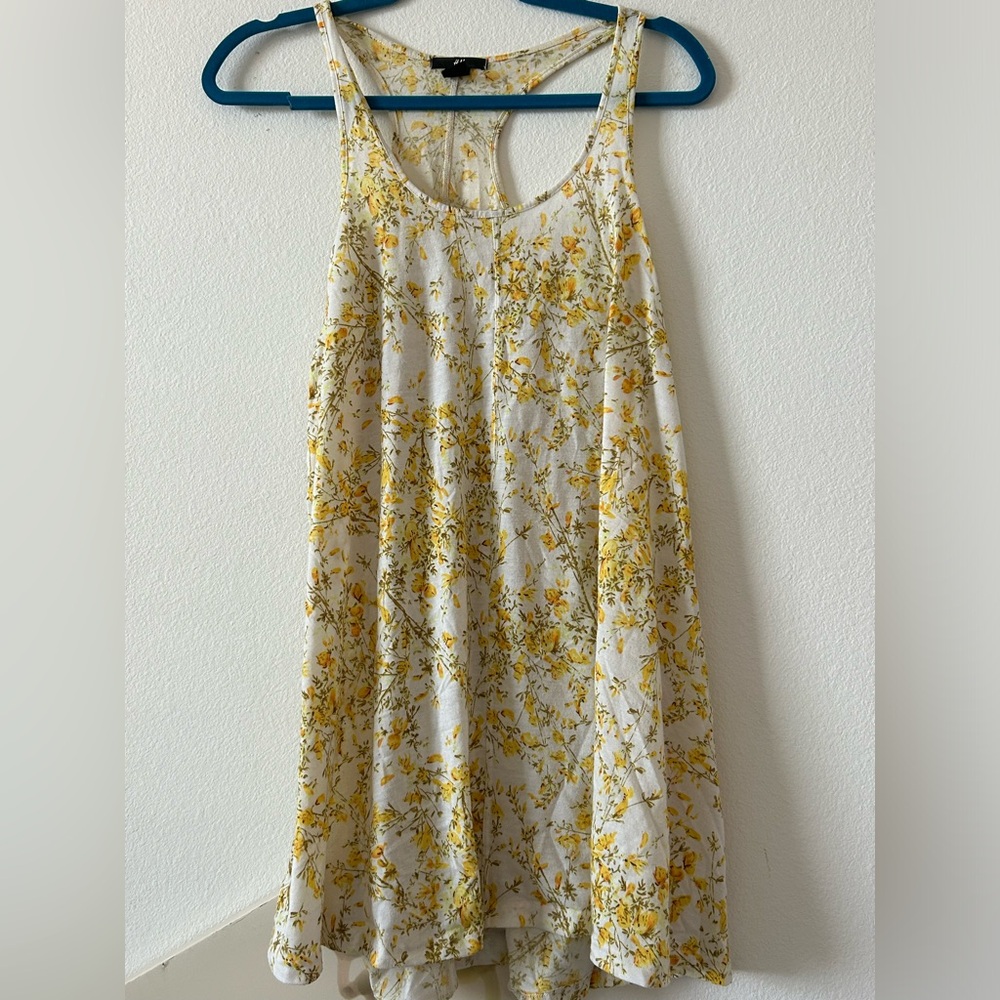 Vintage H&M Yellow Floral Midi Dress